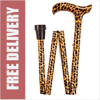 Leopard Folding Walking Stick - 4 Part